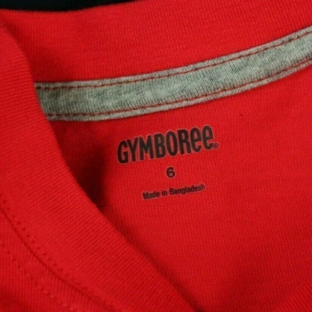 NEW! GYMBOREE Long Sleeve T-Shirt Boys 6 Layered Look Football Graphic Red Blue